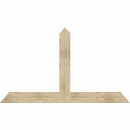 Ekena Millwork Portland Rough Sawn Timber Gable Bracket, Douglas Fir, 72"W x 42"H x 2"D x 6"F, 14/12 Pitch GBW072X42X0206POR00RDF